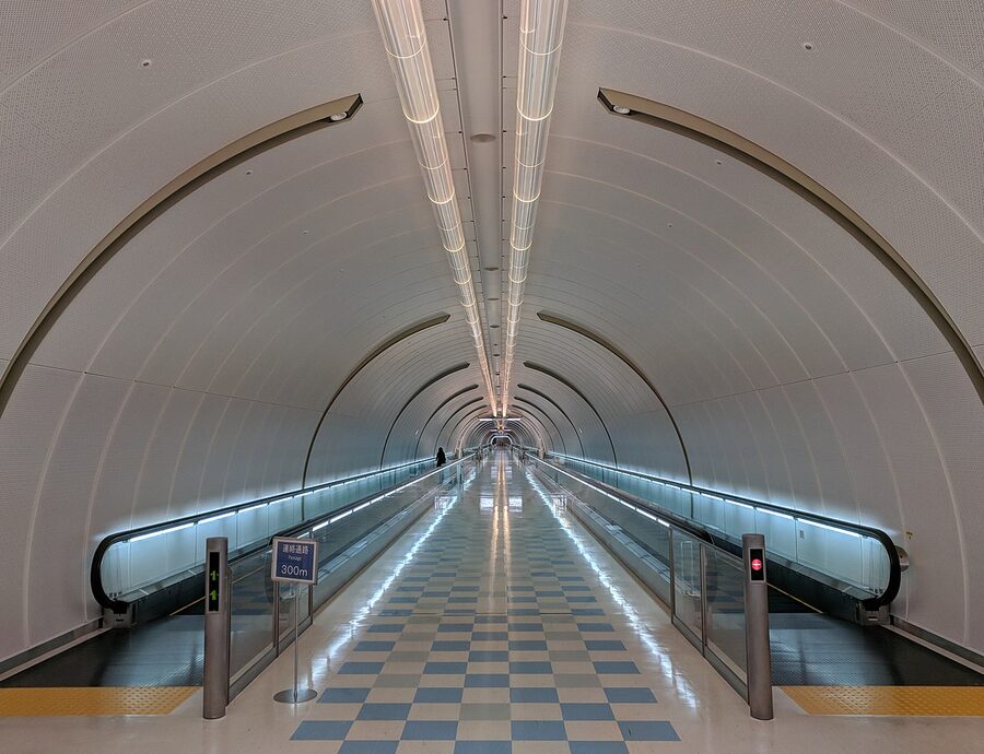 Underground tunnel at Narita Airport