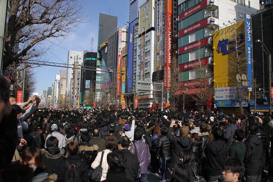 Akihabara street crowd