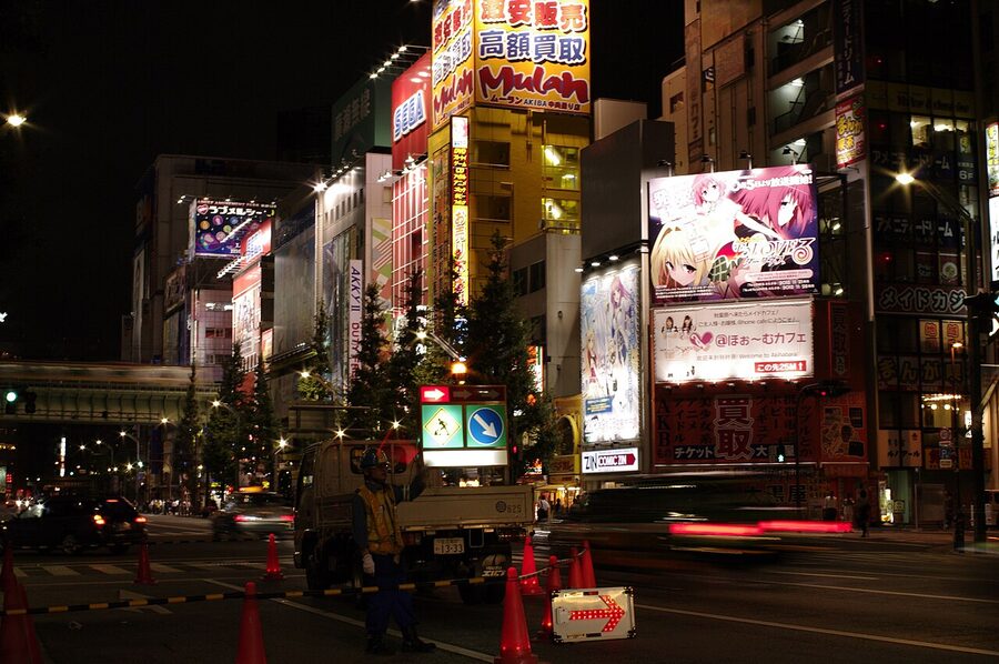 Anime billboards in Akihabara