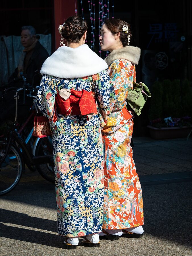 Women in kimono in Asakusa on Coming of Age Day