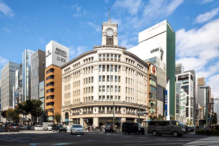Ginza Wako clock tower building