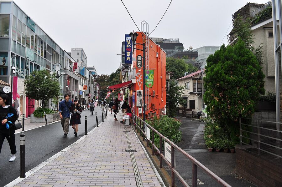Harajuku back streets with small shops and restaurants