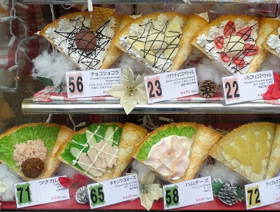 Crepes served on Takeshita Street Harajuku