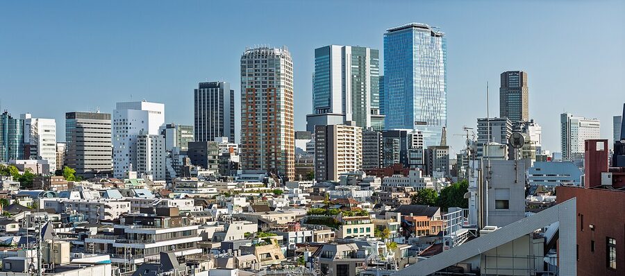 View from Tokyu Plaza rooftop over Harajuku toward Shibuya