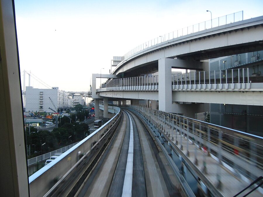 View from Yurikamome train Tokyo Bay