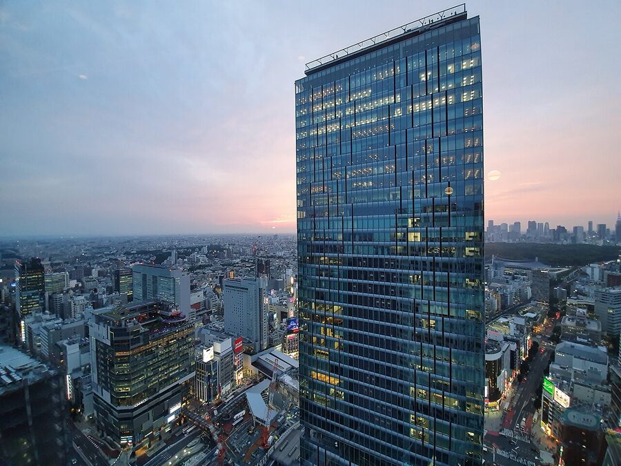 Shibuya Scramble Square seen from Shibuya Stream
