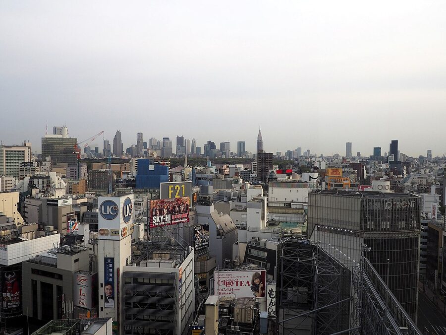 Shibuya skyline at dusk