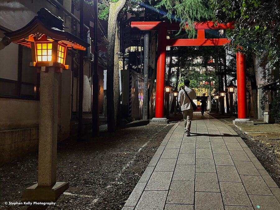 Hanazono Shrine at night Shinjuku