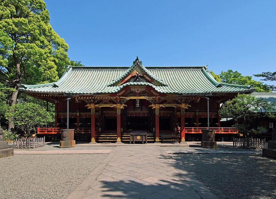 Main hall of Nezu Shrine in Tokyo