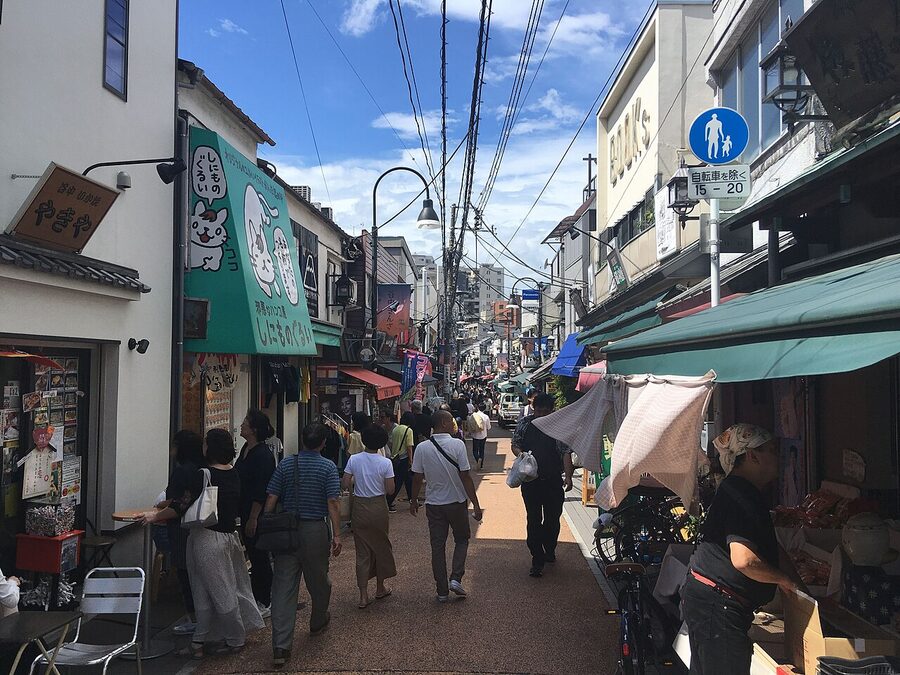 Yanaka Ginza shopping street with small shops